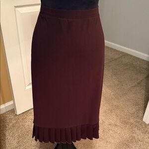 Elegant Brown Pleated Skirt